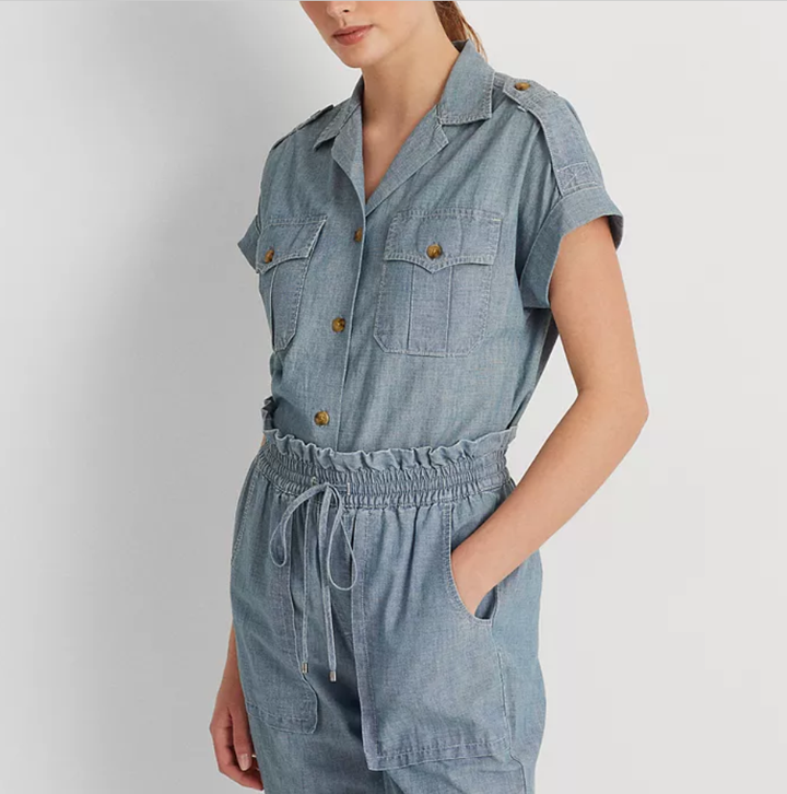 Lauren Ralph Lauren Petite Short-Sleeve Chambray Shirt