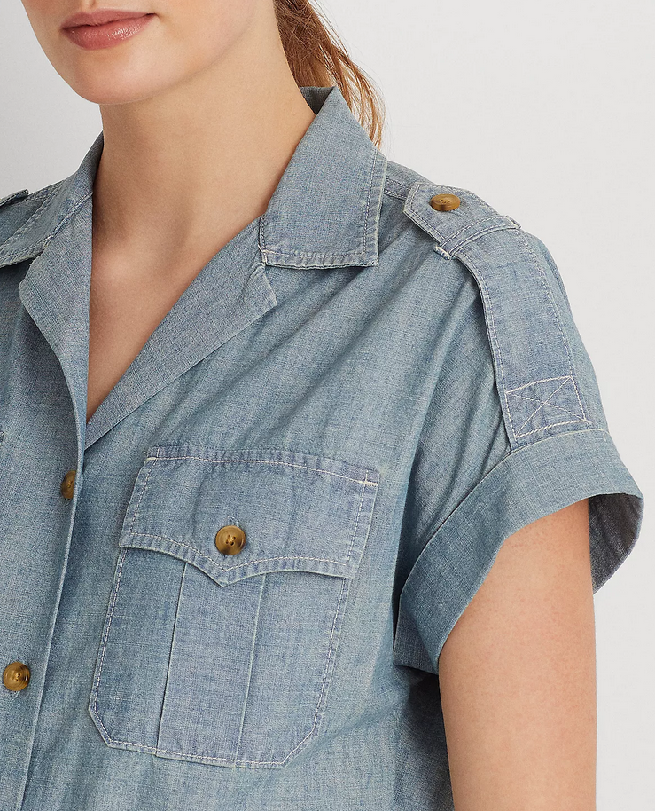 Lauren Ralph Lauren Petite Short-Sleeve Chambray Shirt