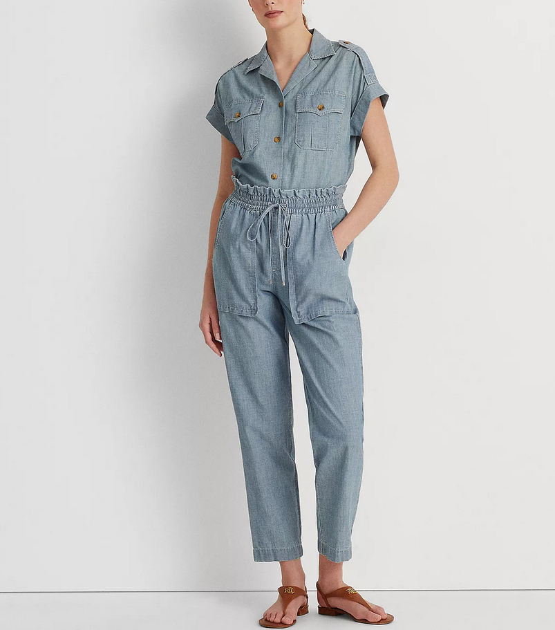 Lauren Ralph Lauren Petite Short-Sleeve Chambray Shirt