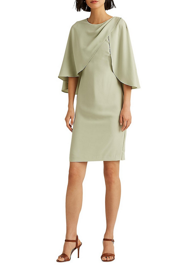 Lauren Ralph Lauren Georgette Cape Cocktail Dress