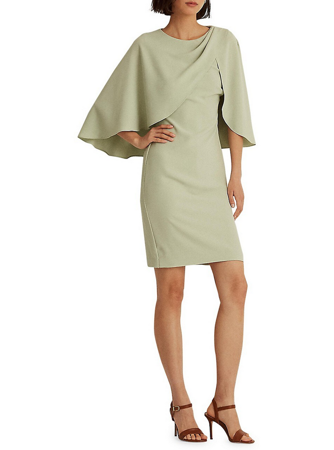 Lauren Ralph Lauren Georgette Cape Cocktail Dress