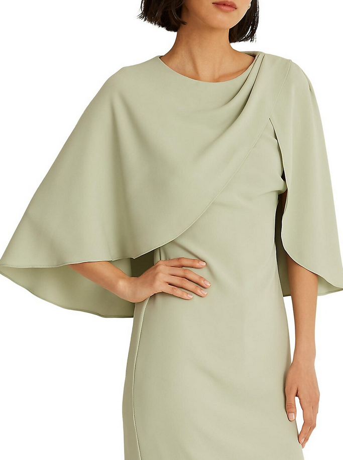 Lauren Ralph Lauren Georgette Cape Cocktail Dress