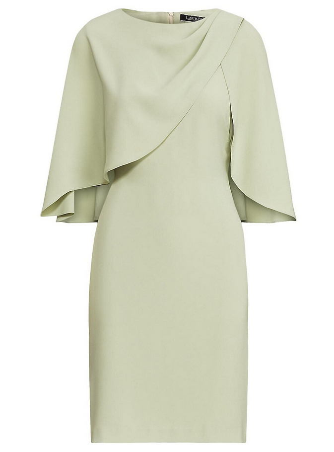 Lauren Ralph Lauren Georgette Cape Cocktail Dress