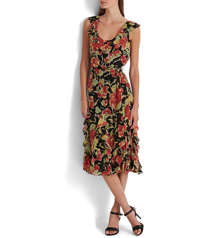 Lauren Ralph Lauren Women's Floral Crinkle Georgette Dress