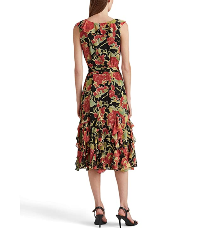 Lauren Ralph Lauren Women's Floral Crinkle Georgette Dress