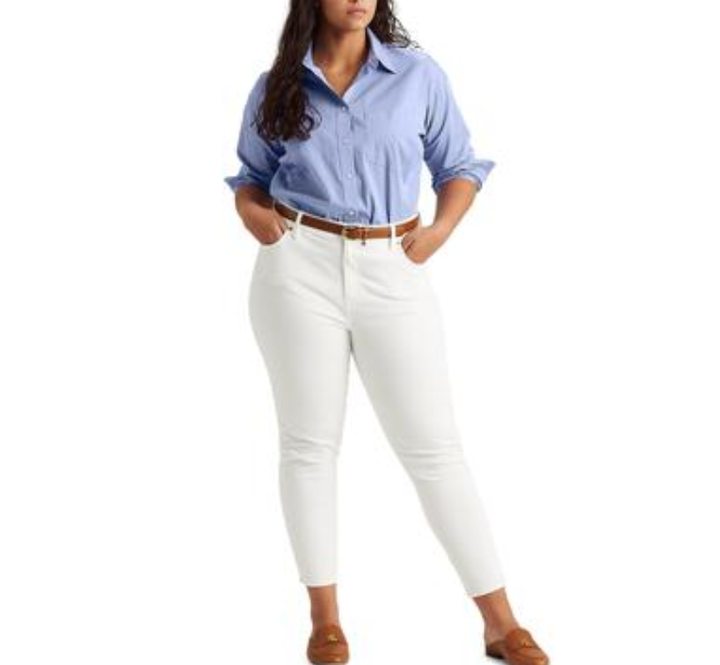 LAUREN Ralph Lauren Plus Size High-Rise Skinny Ankle Jeans