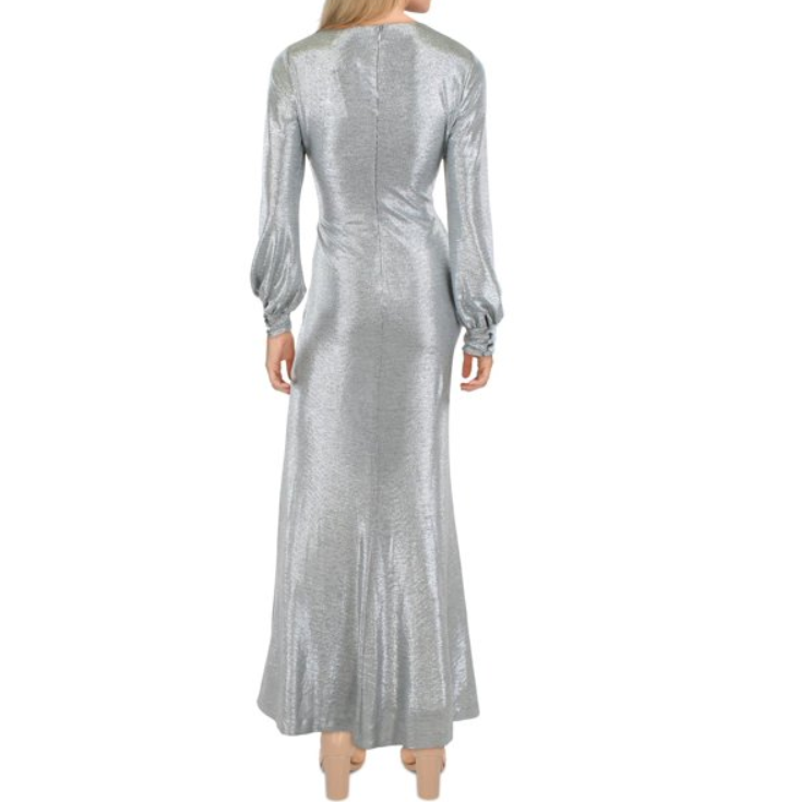Lauren Ralph Lauren Womens Metallic Long Evening Dress