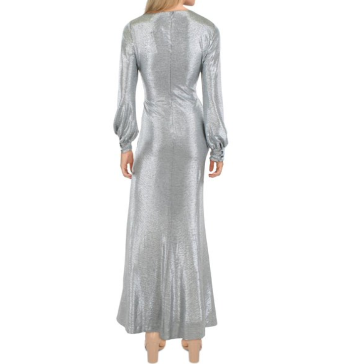 Lauren Ralph Lauren Womens Metallic Long Evening Dress