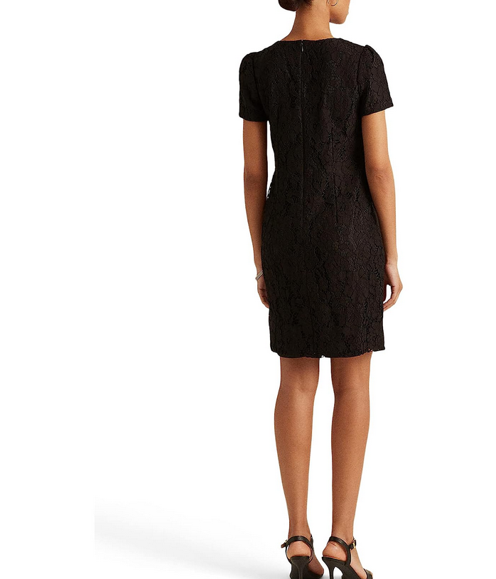 LAUREN Ralph Lauren Puff-Sleeve Lace Cocktail Dress