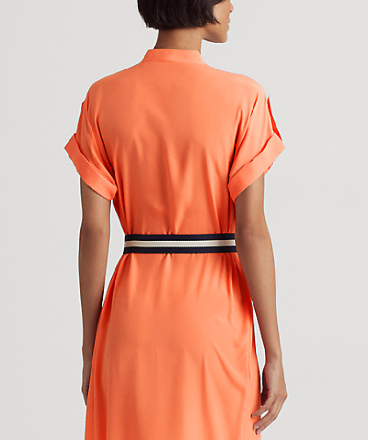 Lauren Ralph Lauren Belted Crepe Shirtdress