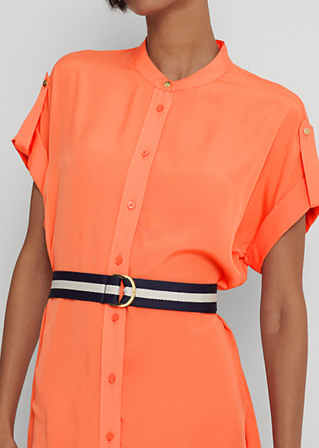 Lauren Ralph Lauren Belted Crepe Shirtdress