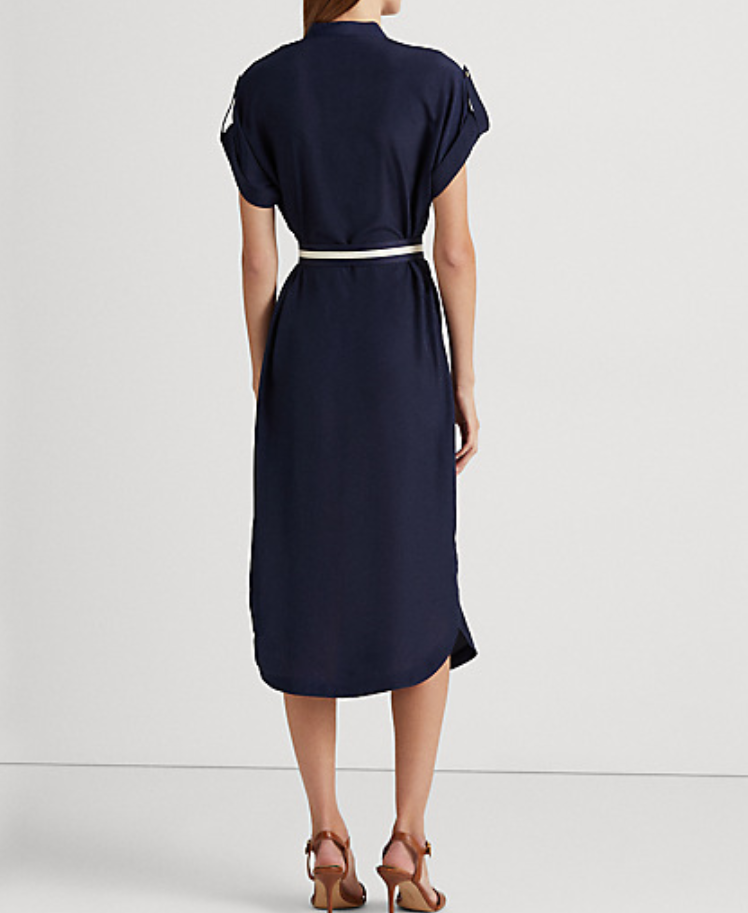 Lauren Ralph Lauren Belted Crepe Shirtdress