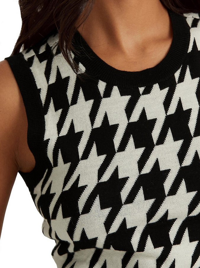 Lauren Ralph Lauren Houndstooth Sleeveless Sweater Dress