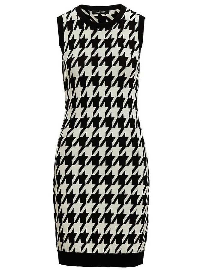 Lauren Ralph Lauren Houndstooth Sleeveless Sweater Dress