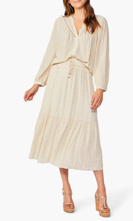 PAIGE Doris Metallic Embroidered Blouse