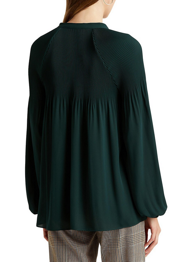Lauren Ralph Lauren Pleated Puff Sleeve Top