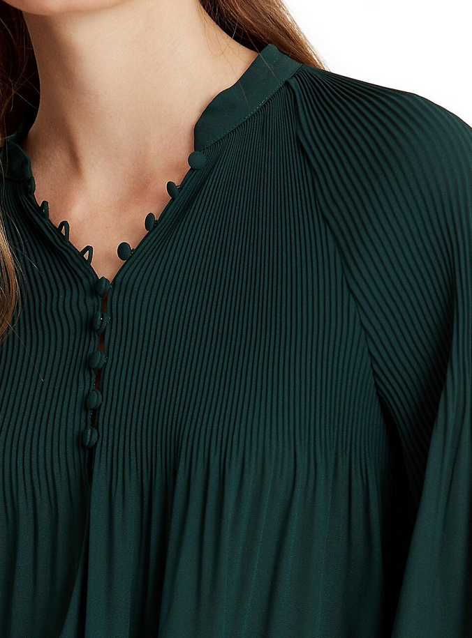 Lauren Ralph Lauren Pleated Puff Sleeve Top