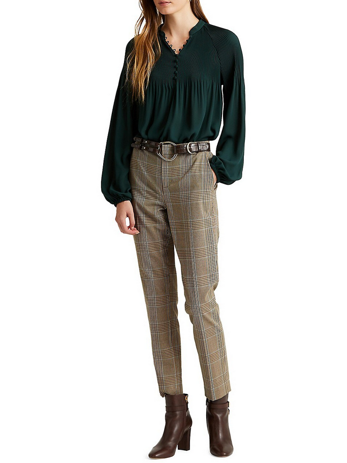 Lauren Ralph Lauren Pleated Puff Sleeve Top