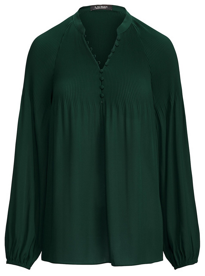 Lauren Ralph Lauren Pleated Puff Sleeve Top