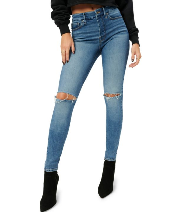 Good American Good Legs Distressed Ankle Skinny Jeans