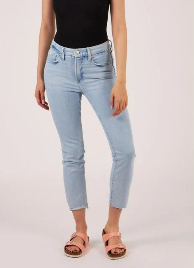 Good American Good Legs Cigarette Raw Hem Jeans