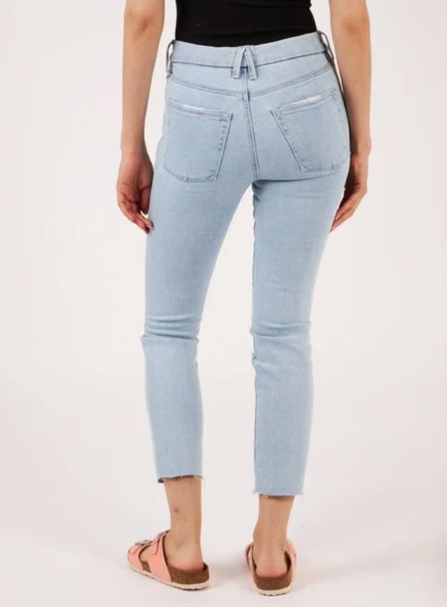 Good American Good Legs Cigarette Raw Hem Jeans