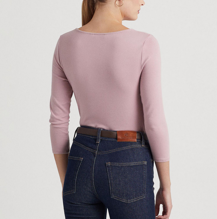 Lauren Ralph Lauren Lace-Trim Stretch Cotton Top
