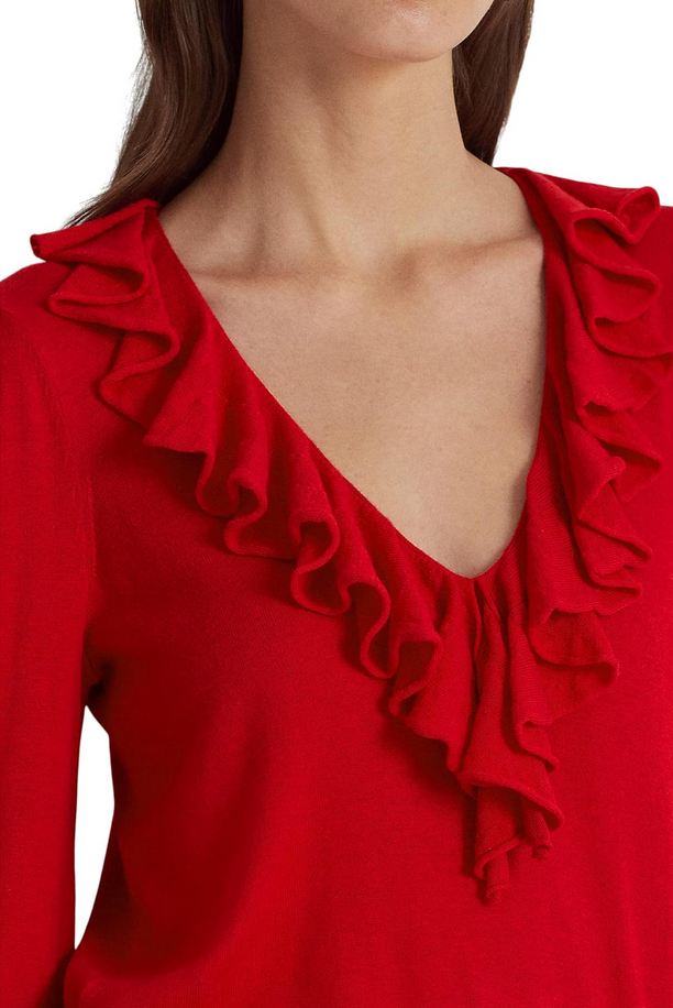 Lauren Ralph Lauren Ruffle-Trim Jersey Sweater