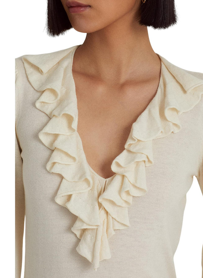 Lauren Ralph Lauren Ruffle-Trim Jersey Sweater