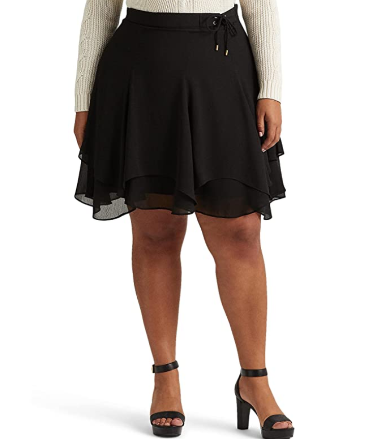 Lauren Ralph Lauren Plus-Size Crinkle Georgette Skirt