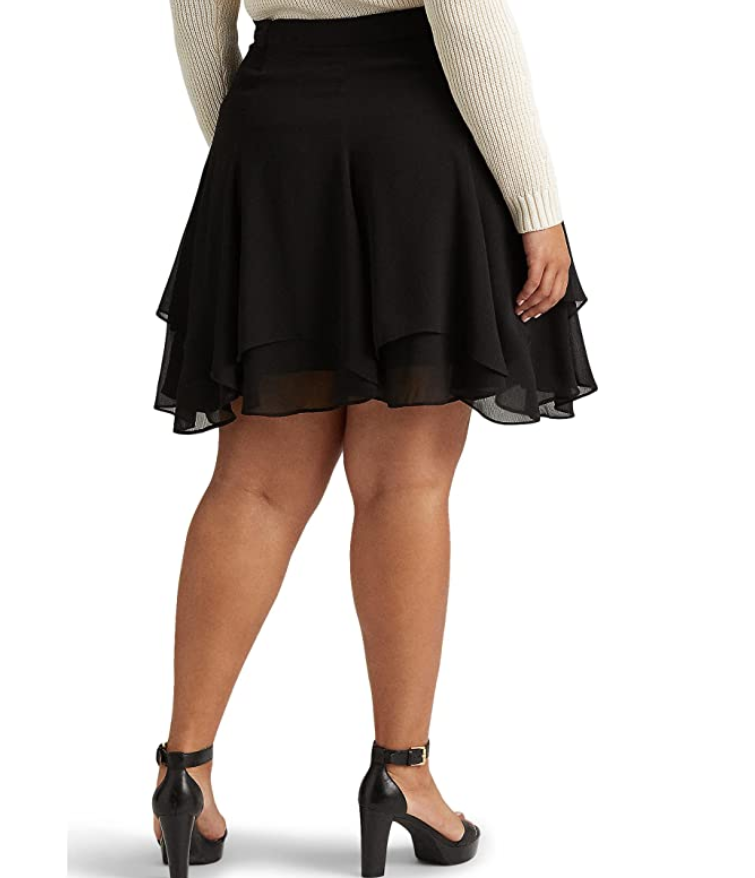 Lauren Ralph Lauren Plus-Size Crinkle Georgette Skirt