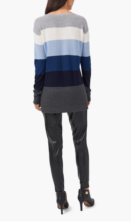 Vince Camuto Colorblock Stripe Pocket Sweater