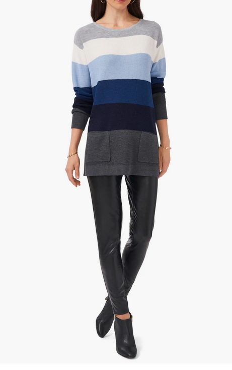 Vince Camuto Colorblock Stripe Pocket Sweater