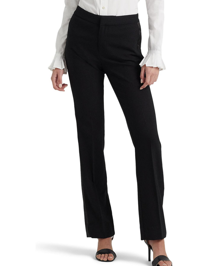 LAUREN Ralph Lauren Side-Stripe Wool Crepe Pants