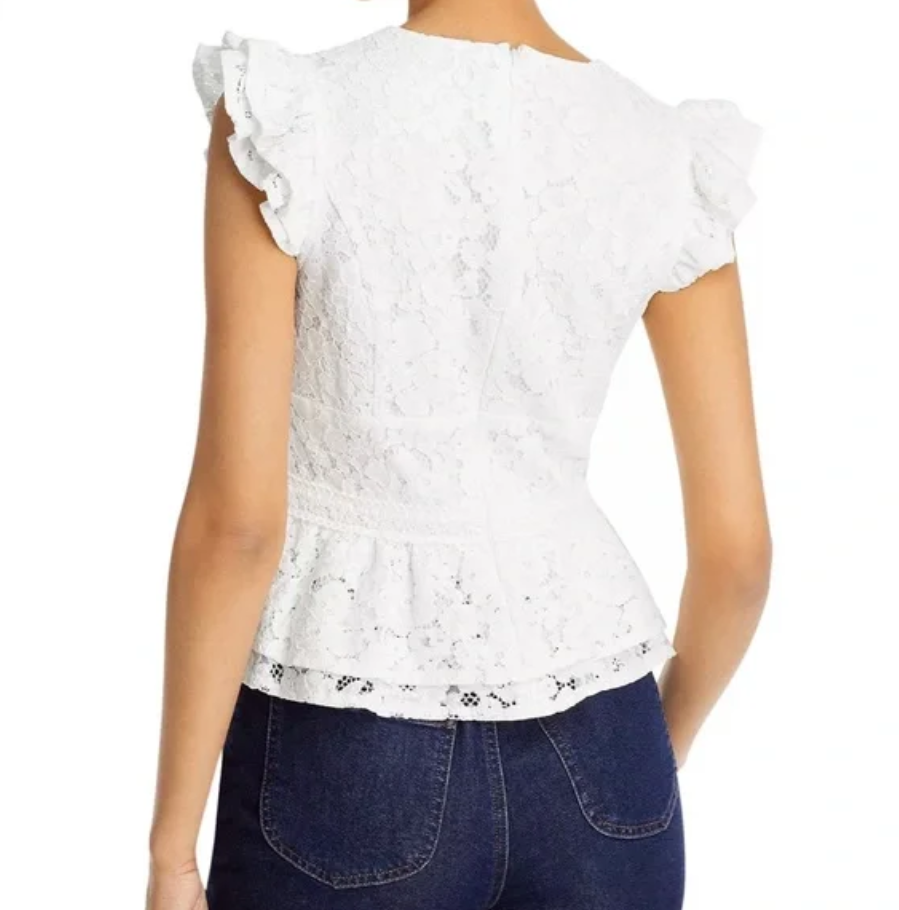 AQUA Lace Peplum Top