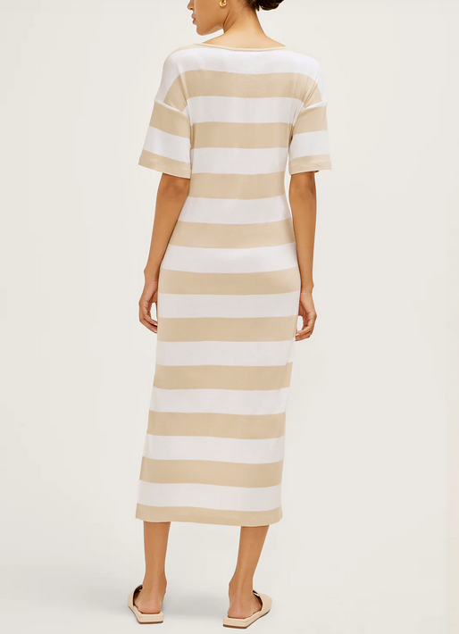 Three Dots AJ Striped Tee Dress