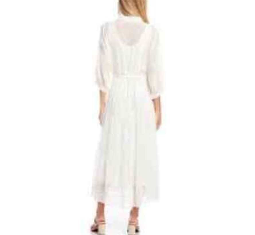 Karen Kane Embroidered Tiered Tie Front Dress