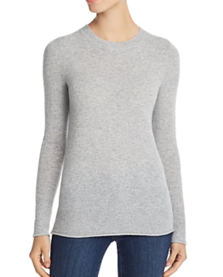 AQUA Cashmere Rolled Edge Cashmere Sweater