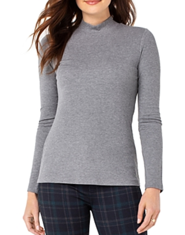 Liverpool Los Angeles Mock Neck Long Sleeve Tee