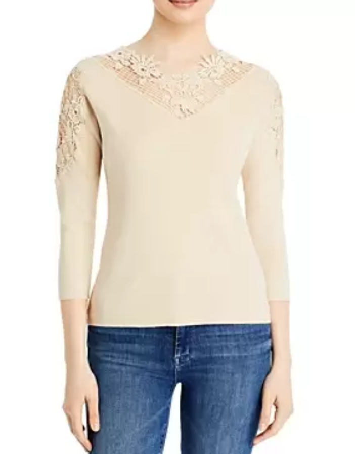 Vila Milano Lace Trim Sweater