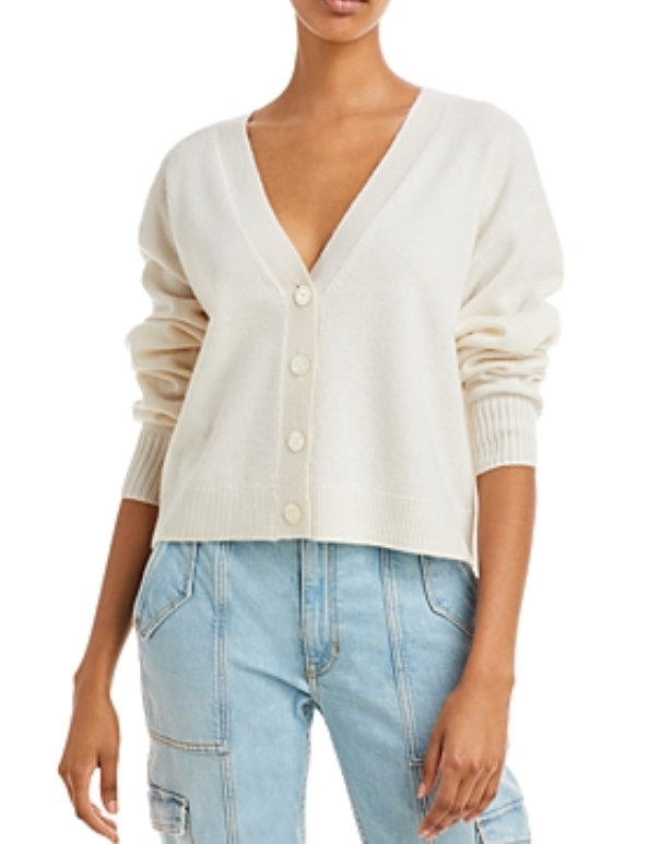 AQUA Cashmere V Neck Cardigan