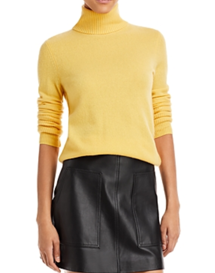 AQUA Cashmere Cashmere Turtleneck Sweater