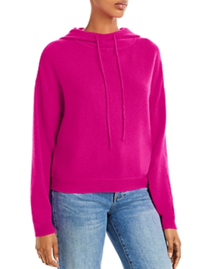AQUA Cashmere Drop Shoulder Cashmere Hoodie