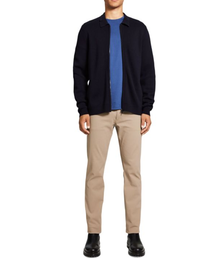 Theory Regal Merino Wool Zip Up Sweater