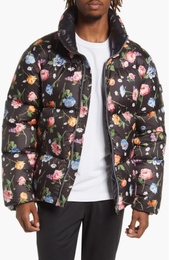 Mackage Men's Kent Floral Water Repellent Power Down Puffer Jacket