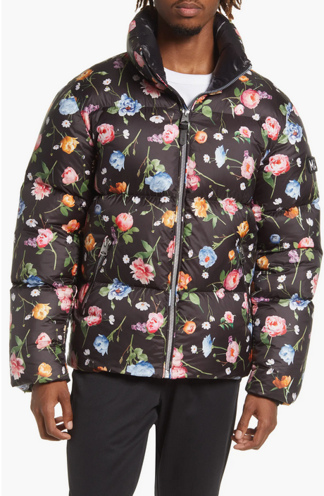 Mackage Men's Kent Floral Water Repellent Power Down Puffer Jacket