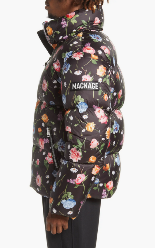 Mackage Men's Kent Floral Water Repellent Power Down Puffer Jacket