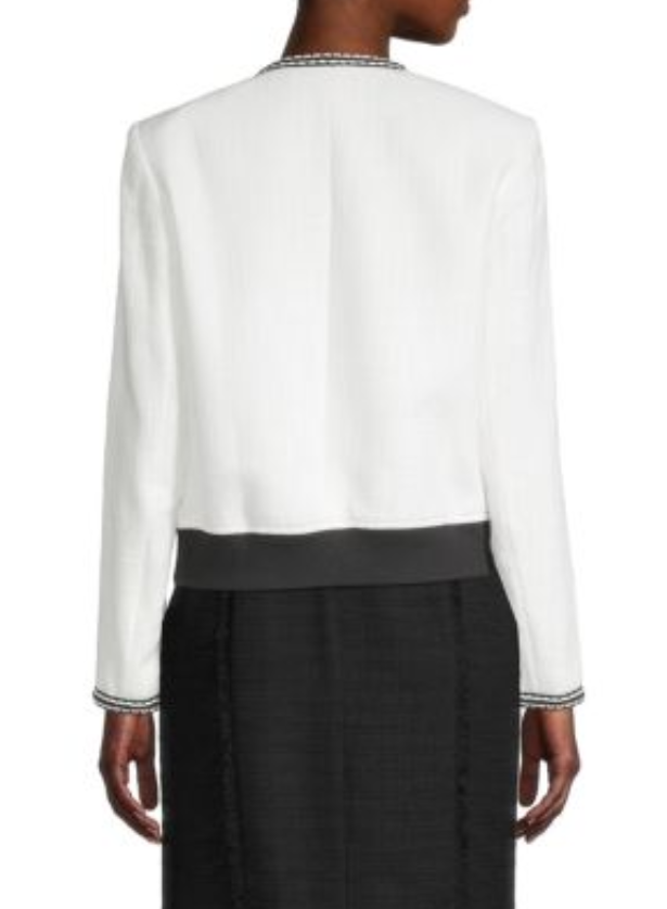 Karl Lagerfeld Paris Tweed Zip-Front Jacket
