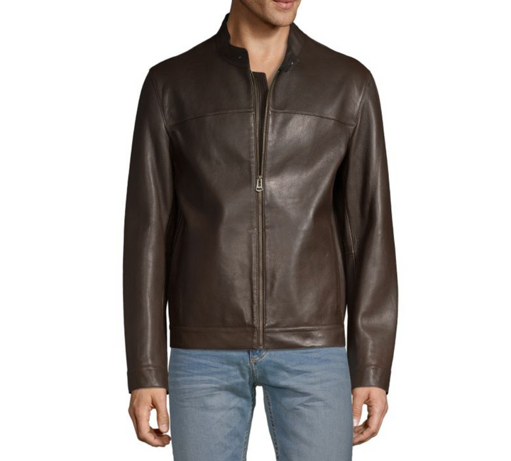 Cole Haan MEN Bonded Leather Moto Jacket