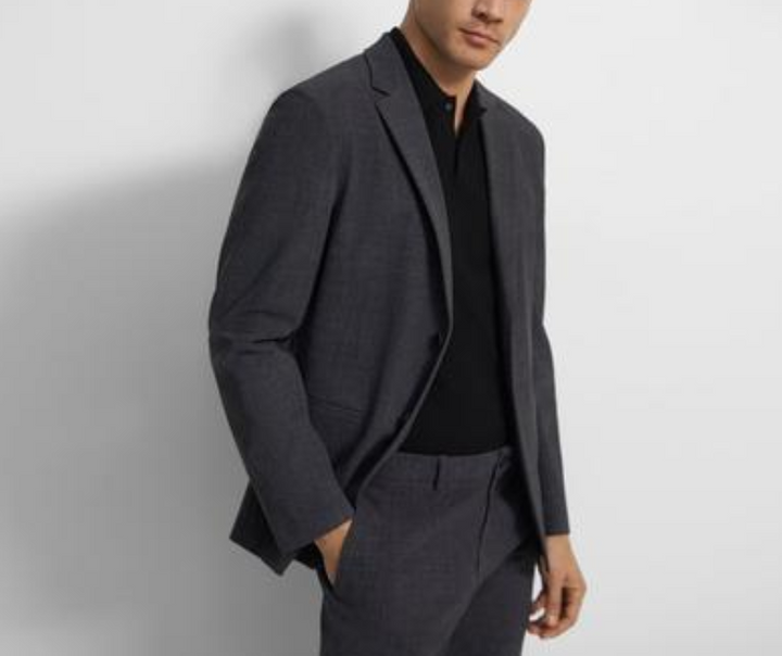 Theory MEN Clinton Precision Ponte Melange Print Blazer